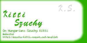 kitti szuchy business card